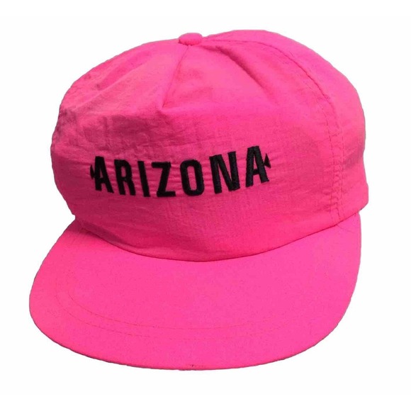 Vintage Nylon Hot Pink Arizona SnapBack Hat - Picture 1 of 5